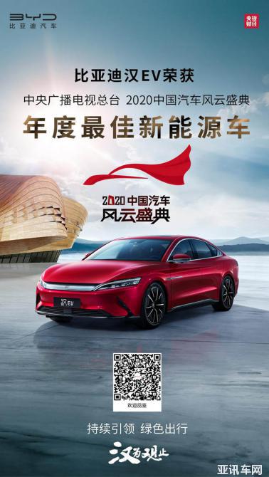 閃耀2020中國汽車風(fēng)云盛典 漢EV榮膺“年度最佳新能源車”獎(jiǎng)項(xiàng)